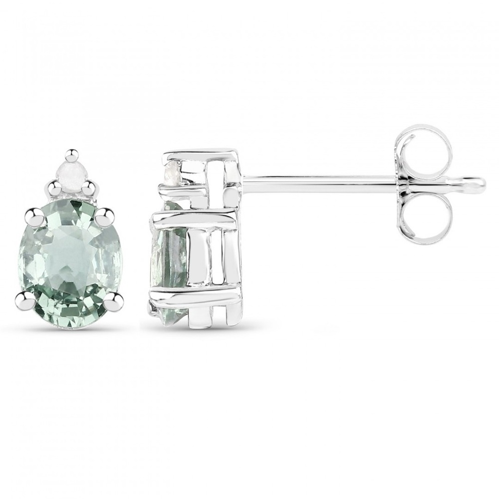 Elegant Silver and Green Gemstone Earrings